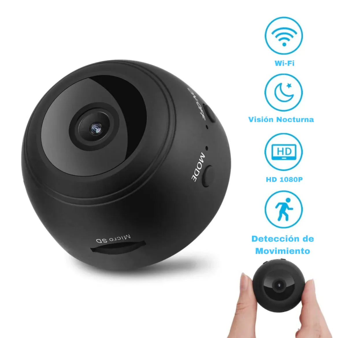 MINI CÁMARA WIFI A9 HD 1080 (SEGURIDAD PARA TU HOGAR)
