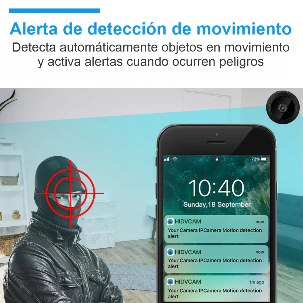 MINI CÁMARA WIFI A9 HD 1080 (SEGURIDAD PARA TU HOGAR)