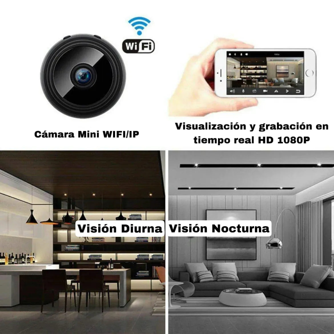MINI CÁMARA WIFI A9 HD 1080 (SEGURIDAD PARA TU HOGAR)