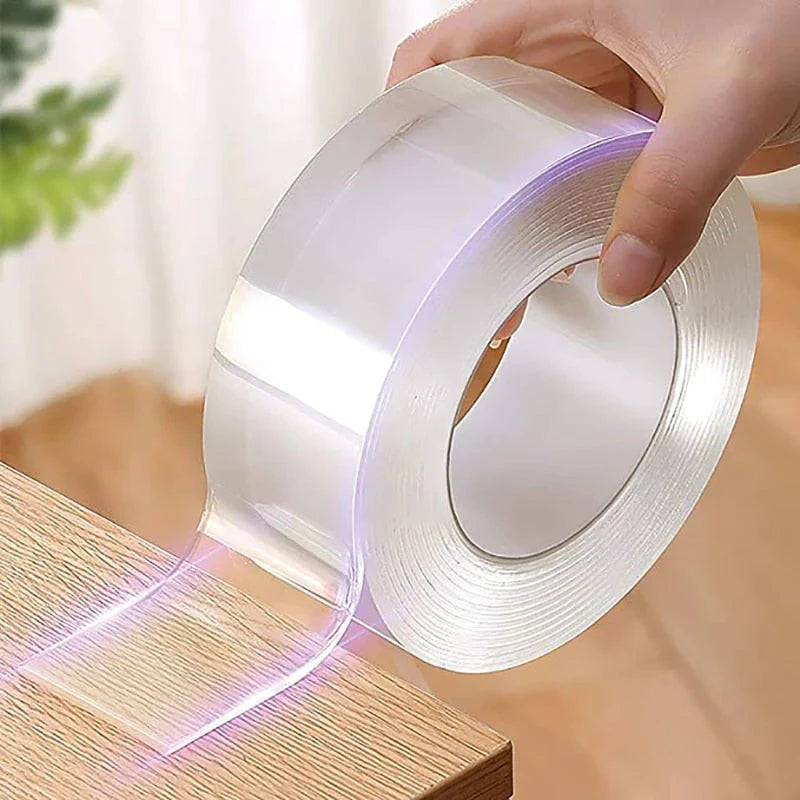 Cinta adhesiva Doble Cara transparente l Efecto 2 en 1 (Versión Extra fuerte)