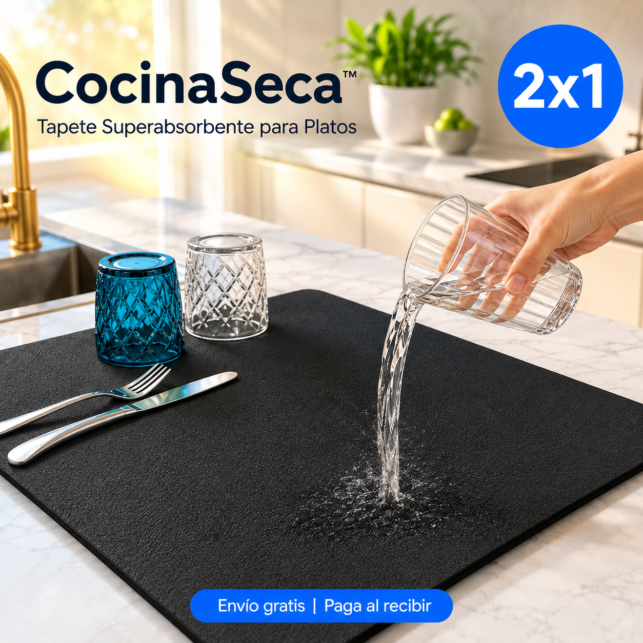 CocinaSeca™ – Tapete Superabsorbente para Platos