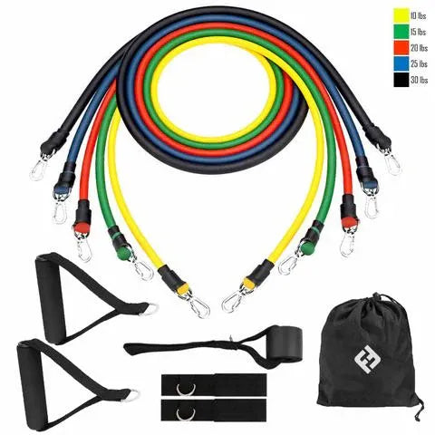 ResiBands™ – Set de 11 Piezas con 5 Bandas Ultra Resistentes de Fitness Pro 💪