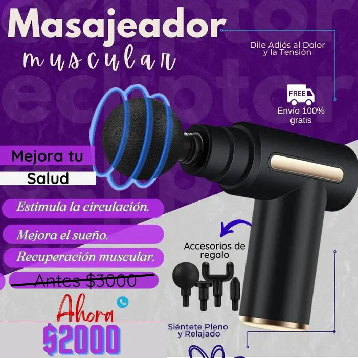 Masajeador PROFESIONAL INÁLAMBRICO 5 en 1