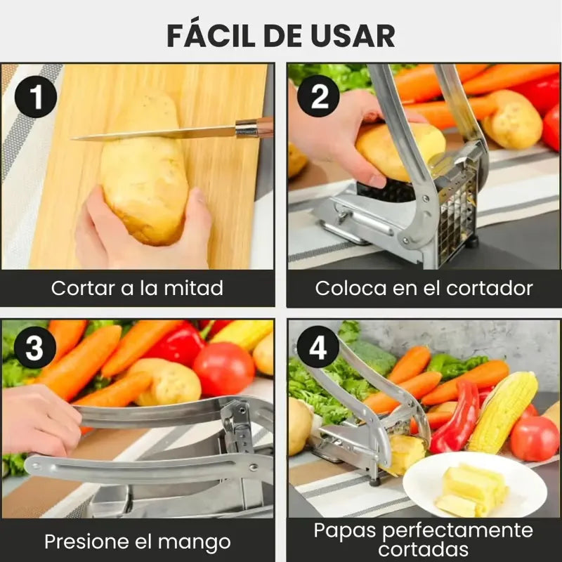 Cortador de Papas de Acero Inoxidable – Precisión, Velocidad y Durabilidad Profesional