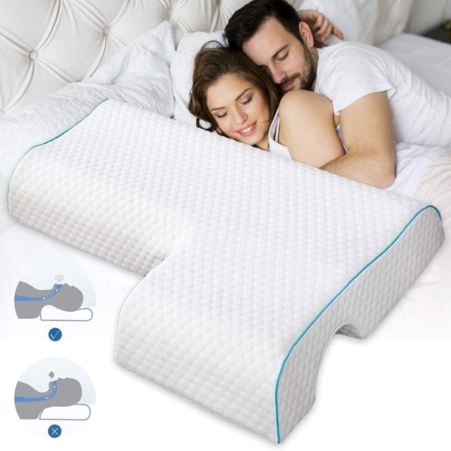 ALMOHADA PARA PAREJAS CON ESPUMA VISCOELASTICA BRAZO IZQUIERDO