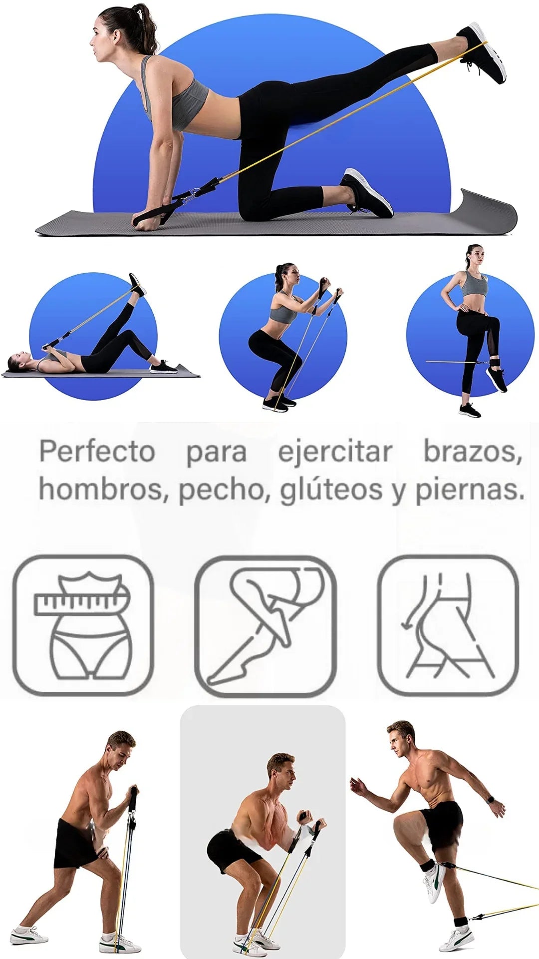 ResiBands™ – Set de 11 Piezas con 5 Bandas Ultra Resistentes de Fitness Pro 💪