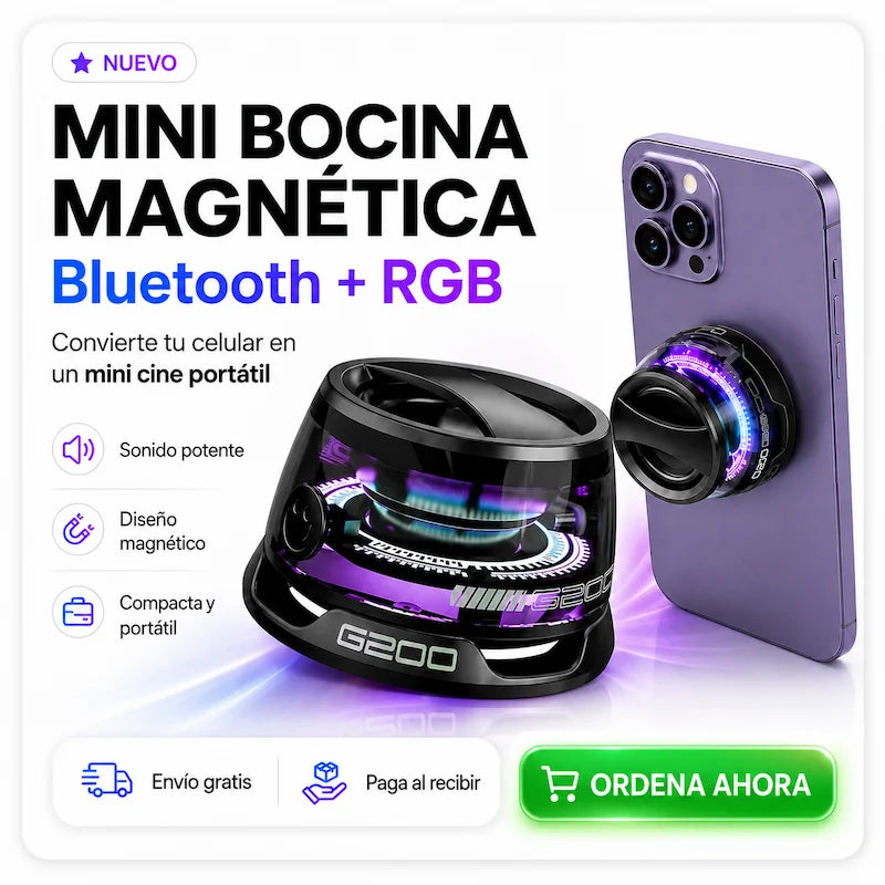 Mini Bocina Magnética Bluetooth RGB