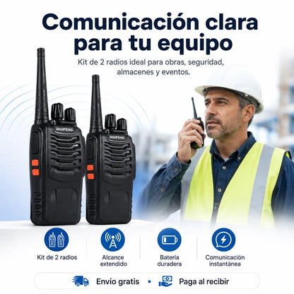 WalkiePro™ — Kit 2 Radios de Largo Alcance