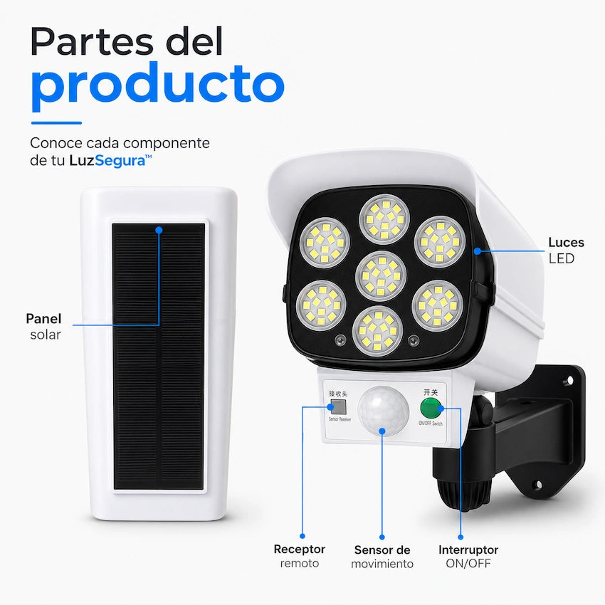 LuzSegura™ – Lámpara Solar con Sensor de Movimiento