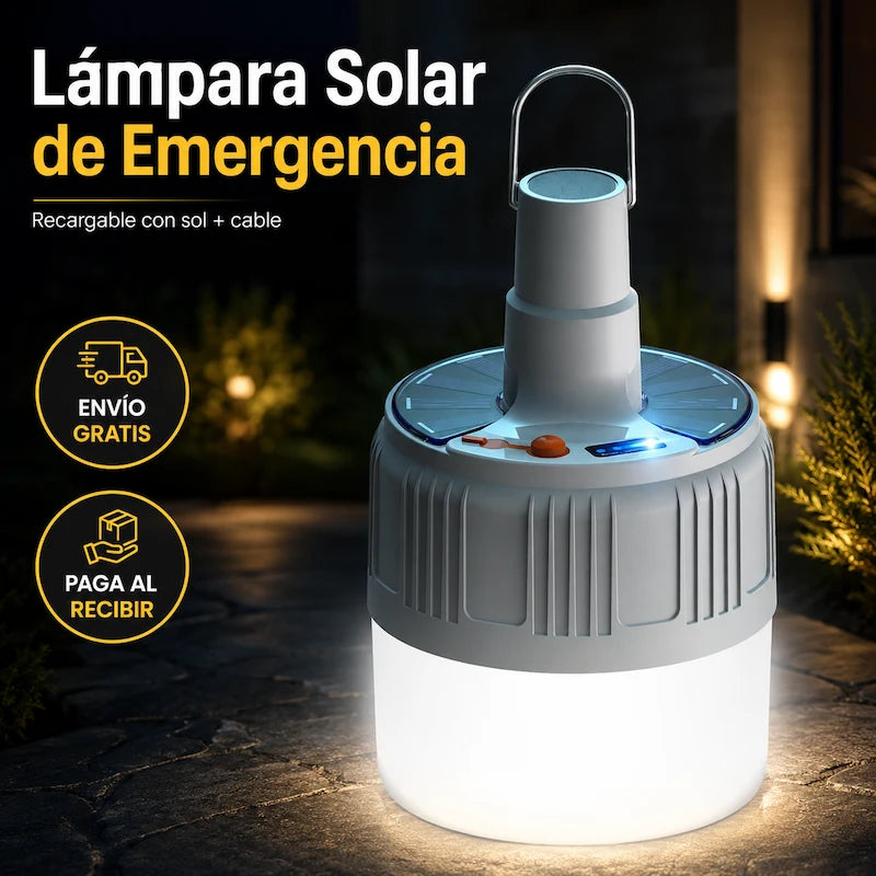 Lámpara Solar ApagónLight™ – Recargable con Sol + USB