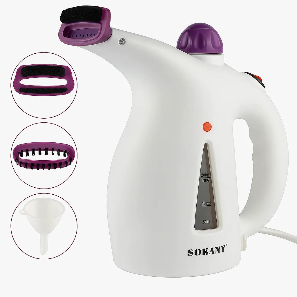 Mini Plancha a Vapor 4 en 1 Portátil™ | Facial, Ropa y Cepillo Antipelusa
