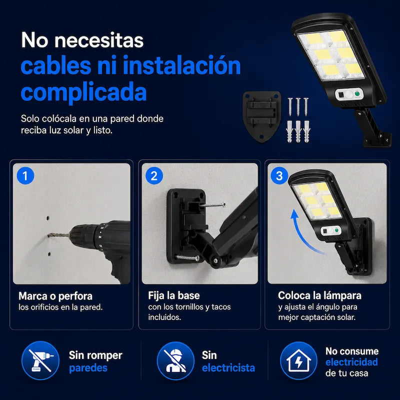 SolarGuard® Lámpara Solar con Sensor de Movimiento