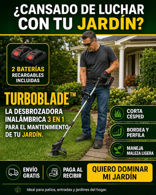 TurboBlade™ | Cortadora de Grama Inalámbrica 3 en 1