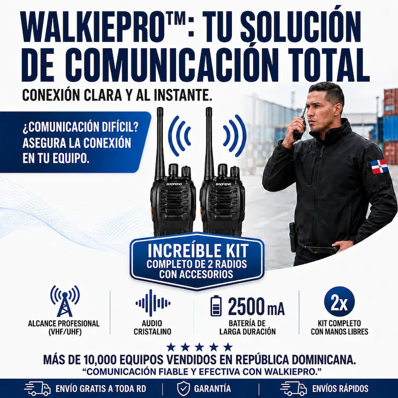 WalkiePro™ — Kit 2 Radios de Largo Alcance