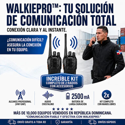 WalkiePro™ — Kit 2 Radios de Largo Alcance