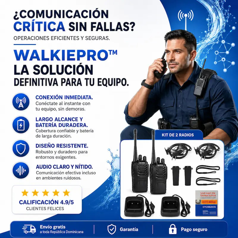 WalkiePro™ — Kit 2 Radios de Largo Alcance