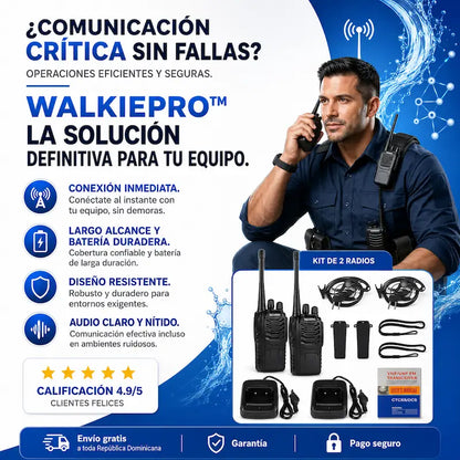 WalkiePro™ — Kit 2 Radios de Largo Alcance