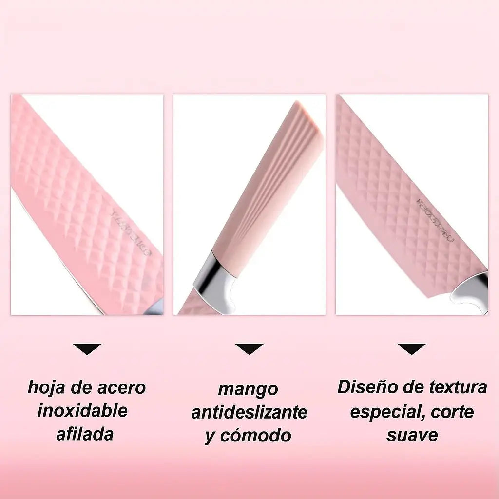 Set de Cuchillos Damasco + Soporte Acrílico