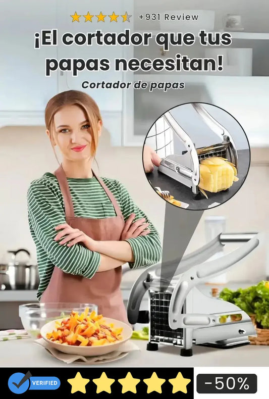 Cortador de Papas de Acero Inoxidable – Precisión, Velocidad y Durabilidad Profesional