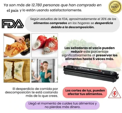 Sellador de Alimentos Automático Portátil – Conserva Frescura al Vacío en Segundos