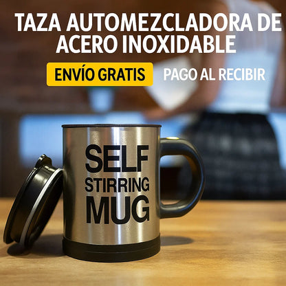 Taza Automezcladora de Acero Inoxidable + un Vaso para Café GRATIS! 🆓☕