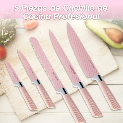 Set de Cuchillos Damasco + Soporte Acrílico