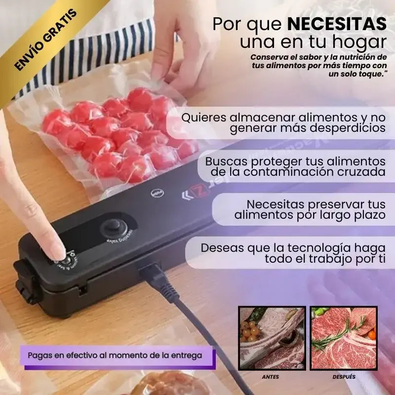 Sellador de Alimentos Automático Portátil – Conserva Frescura al Vacío en Segundos