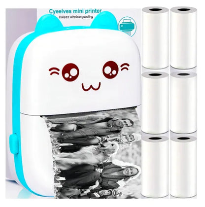 Mini Impresora Térmica Portátil Recargable Rosa o Celeste + ENVIO GRATIS ⭐⭐⭐⭐⭐