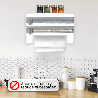 Dispensador de Cocina 4 en 1 de Pared – Film, Aluminio y Toalla